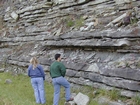 Mississippian Borden Formation, shelf with downslope fans and shales, I 64 just east of Morehead, Kentucky