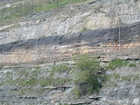 Road side outcrops expressing the geology of the stacked fluvial system sediments exposed in the Pennsylvanian Breathitt Formation just north of Louisa in Eastern Kentucky on US 23 on the western margin of the Appalachian Mountain foreland basin