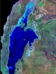 Lake McLeod Western Australia; false color photographic image from outer space by NASA